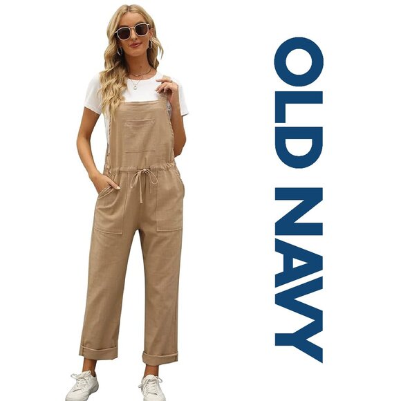 Old Navy Pants - Like New Old Navy Soft-Woven Drawstring-Waist V-Neck Jumpsuit for Women Sz M